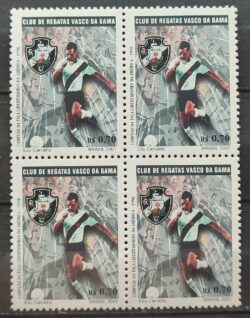 C 2401 Selo Campeoes da Libertadores Futebol Vasco da Gama Navio 2001 Quadra 03