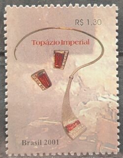 C 2432 Selo do Bloco Riquezas Minerais Topazio Joia 2001