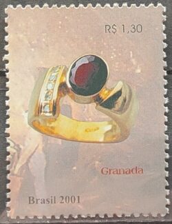 C 2433 Selo do Bloco Riquezas Minerais Granada Joia Joia 2001