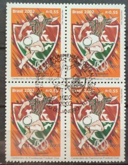 C 2471 Selo Centenario do Fluminense Futebol 2002 Quadra CBC RJ