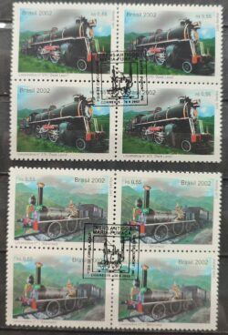 C 2488 Selo Trem Antigo Locomotiva Baroneza Zeze Leoni 2002 Serie Completa Quadra CBC MG