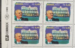 C 2494 Selo Sergio Motta Comunicacão Politico 2002 Quadra Vinheta Correios