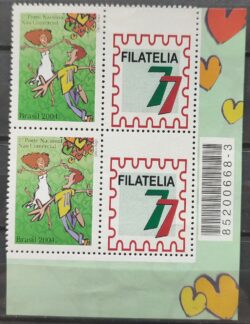 C 2558 Selo Personalizado Romance 2004 Quadra Codigo de Barras