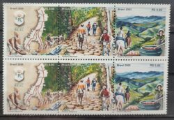 C 2623 Selo Estrada Real Mapa Bicicleta Cavalo Ouro 2005 Serie Completa Sextilha