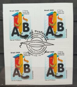 C 2631 Selo Dia do Professor Educacao 2005 Quadra CBC SP Guaruja