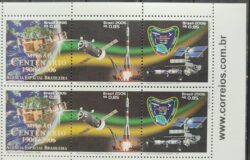 C 2644 Selo Missao Centenario 14 Bis Aviao Satelite Foguete Mapa Santos Dumont Espaco 2006 Sextilha Vinheta Site