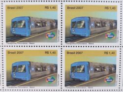 C 2698 Selo Transportes Ferroviarios Trem Locomotiva Metro 2007 Quadra