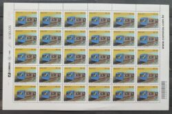 C 2698 Selo Transportes Ferroviarios Trem Locomotiva Metro 2007 Quadra Codigo de Barras Folha