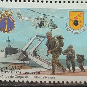 C 2730 Selo Corpo de Fuzileiros Navais Marinha Militar Helicoptero Navio Brasao 2008