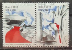 C 2731 Selo Oscar Niemeyer Arquitetura Memorial Museu Arte e Memorial 2008