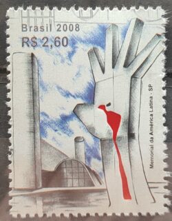 C 2732 Selo Oscar Niemeyer Arquitetura Memorial America Latina Mao 2008