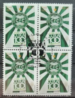 C 2909 Selo Centenario do Coritiba Futebol 2009 Quadra CBC PR