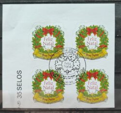 C 2917 Selo Feliz Natal Boas Festas 2009 Quadra CBC RS