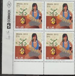 C 3225 Selo UPAEP Mitos e Lendas Guarana e Mandioca Cobra Indio 2012 Quadra Vinheta Correios