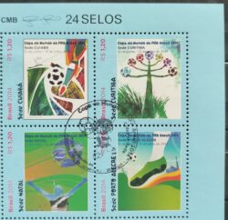 C 3321 Selo Copa Do Mundo Fifa Cidades Sede Futebol 2014 Quadra CBC RJ