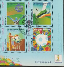 C 3325 Selo Copa Do Mundo Fifa Cidades Sede Futebol 2014 Quadra CBC RJ