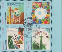 C 3329 Selo Copa Do Mundo Fifa Cidades Sede Futebol 2014 Quadra CBC RJ