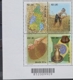 C 3377 Selo Capim Dourado Bandeira Mapa Economia 2014 Codigo de Barras