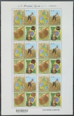 C 3377 Selo Capim Dourado Bandeira Mapa Economia 2014 Folha