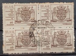 C 563 Selo Agencia Postal Telegrafica de Laguna Servico Postal 1967 Quadra CPD ES