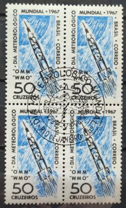 C 566 Selo Dia Meteorologico Mundial 1967 Quadra CBC RJ
