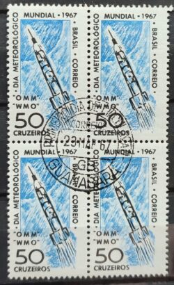 C 566 Selo Dia Meteorologico Mundial 1967 Quadra CPD Guanabara