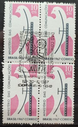 C 571 Selo Criacao do Ministerio das Comunicacoes Comunicacao Governo 1967 Quadra CBC Guanabara 2