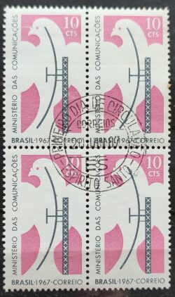 C 571 Selo Criacao do Ministerio das Comunicacoes Comunicacao Governo 1967 Quadra CPD ES