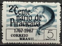 C 575 Selo Centenario de Piracicaba Peixe 1967 MH