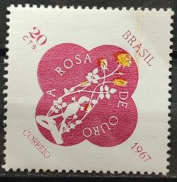 C 576 Selo Outorga da Rosa de Ouro a Basilica de N S Aparecida 1967 MH