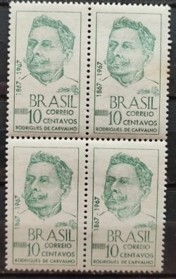C 588 Selo Centenario de Rodrigues de Carvalho 1967 Quadra
