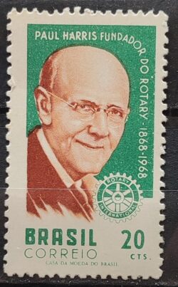 C 593 Selo Centenario Paul Percy Harris Rotary Club 1968