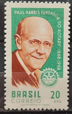 C 593 Selo Centenario Paul Percy Harris Rotary Club 1968 MH