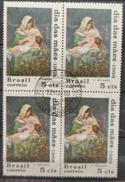 C 597 Selo Dia das Maes 1968 QUADRA CPD Guanabara