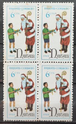 C 626 Selo Papai Noel Natal Religiao 1968 Quadra 3