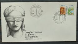 Envelope FDC 537 1991 Justica do Trabalho Direito Chapeu CBC DF