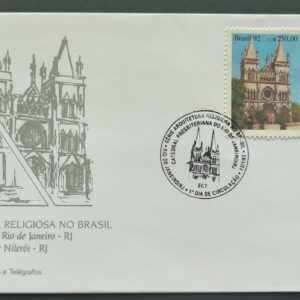 Envelope FDC 553 1992 Arquitetura Religiosa Igreja Religiao CBC RJ 01