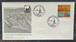 Envelope FDC 555 1992 Porto de Santos Navio Guindaste CBC SP