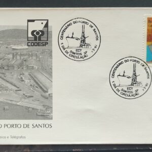 Envelope FDC 555 1992 Porto de Santos Navio Guindaste CBC SP