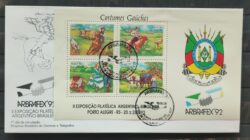 Envelope FDC 558 1992 ARBRAFEX Argentina Cavalo Brasao Mapa CBC RS 02