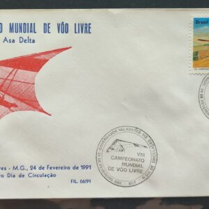 Envelope PVT FIL 006 1991 Asa Delta Voo Livre Aviao CBC MG