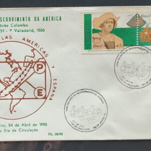 Envelope PVT FIL 008 1992 Descobrimento da America Historia Navio Colombo CBC RJ