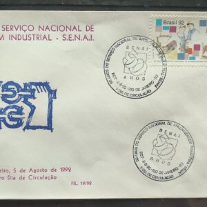 Envelope PVT FIL 019 1992 SENAI Computador Microscopio Educacao CBC RJ