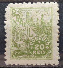 Selo Regular Cod RHM 386C Netinha Petroleo Energia 20 Reis Filigrana O 1942 1