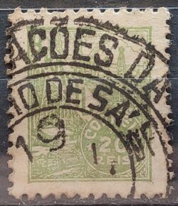 Selo Regular Cod RHM 386C Netinha Petroleo Energia 20 Reis Filigrana O 1942 Circulado 3