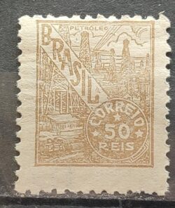 Selo Regular Cod RHM 387 Netinha Petroleo Energia 50 Reis Filigrana O 1942