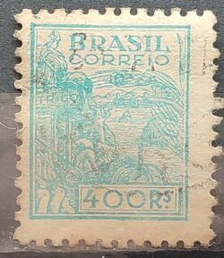 Selo Regular Cod RHM 390 Netinha Trigo Gastronomia 400 Reis Filigrana O 1942 Circulado 1