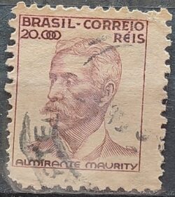 Selo Regular Cod RHM 397 Netinha Almirante Maurity Militar 20000 Reis Filigrana O 1942 Circulado 17