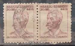 Selo Regular Cod RHM 397 Netinha Almirante Maurity Militar 20000 Reis Filigrana O 1942 Circulado 2