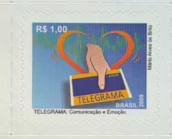 Selo Regular RHM 847 Servico Postal Telegrama Coracao 2009